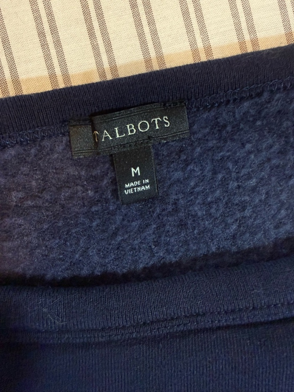 Talbots Navy Blue Multicolor Embroidered Polka Dot Crewneck Sweatshirt Size M - Picture 8 of 9